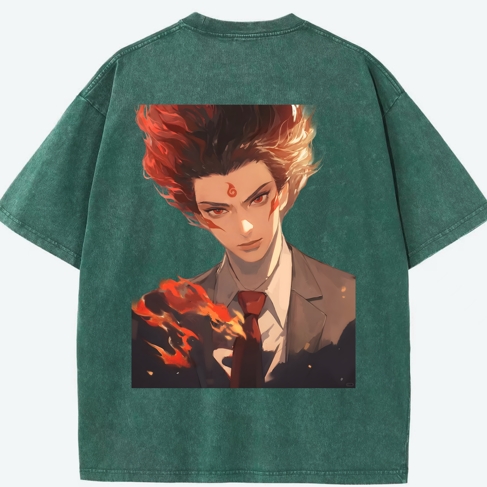 （画像用） Ne Zha 2 ナタ 魔童の大暴れ 綿100% ヴィンテージ風 半袖Tシャツ（背面プリント）